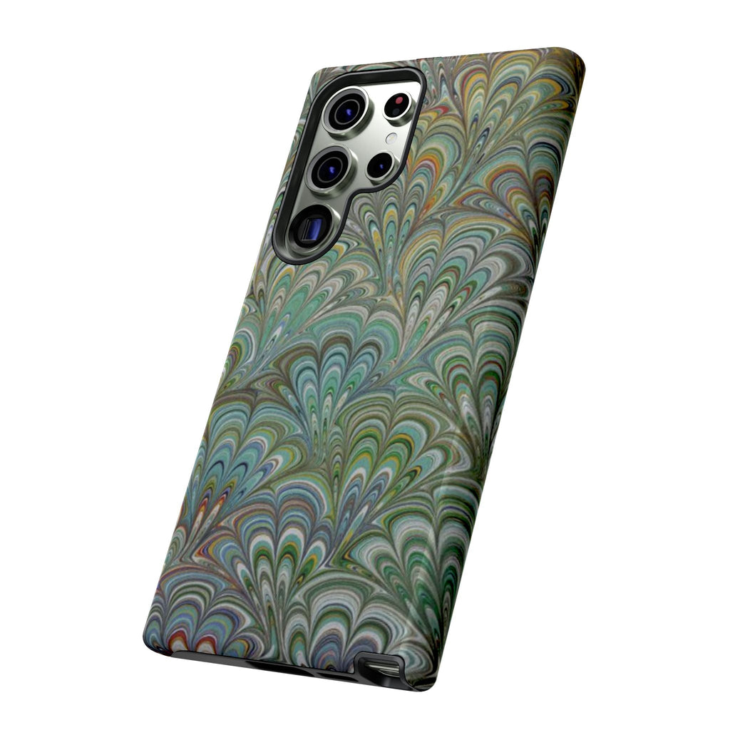 Green Peacock Marbled Phone Case — "Tough Cases" Ultra-Tough Protective Cover