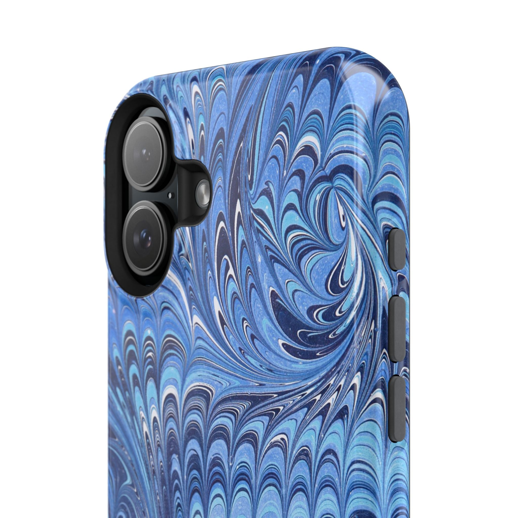 Blue Marbled Swirl Phone Case - Dual Layer Case
