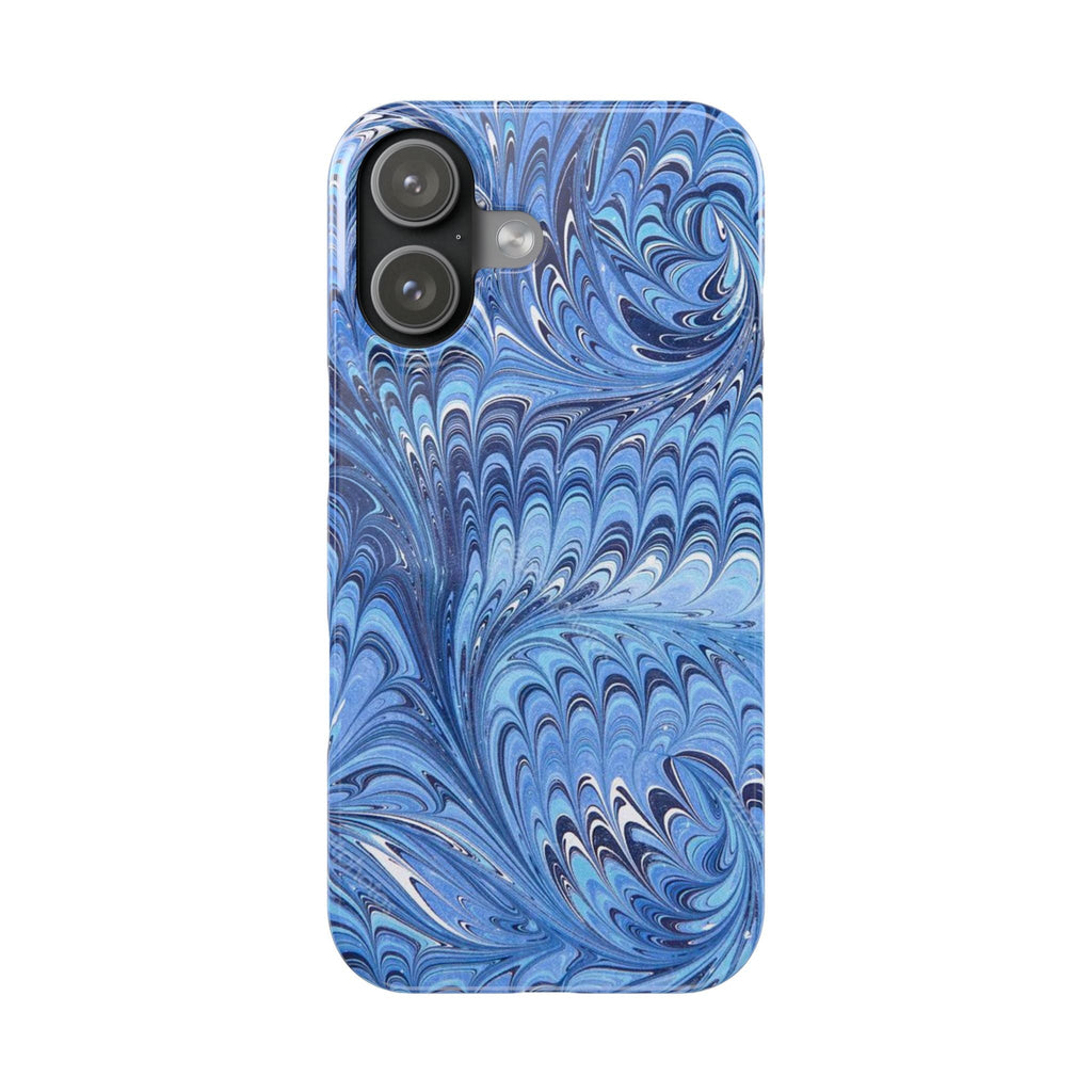Blue and White Italian Marbled Design Phone Case
