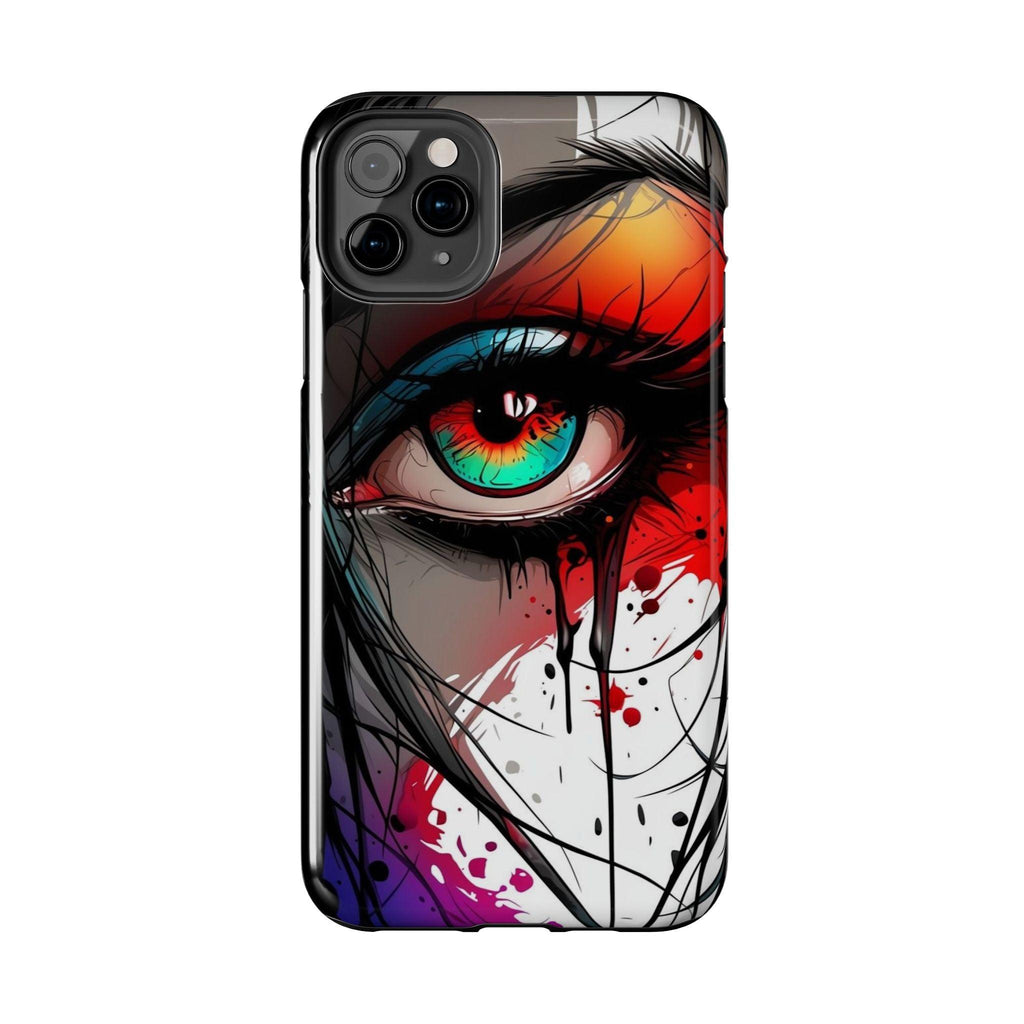 Girl Colorful Eye Painted Printed Tough Phone Case for iPhone & Samsung Galaxy - Artistic & Vibrant Design