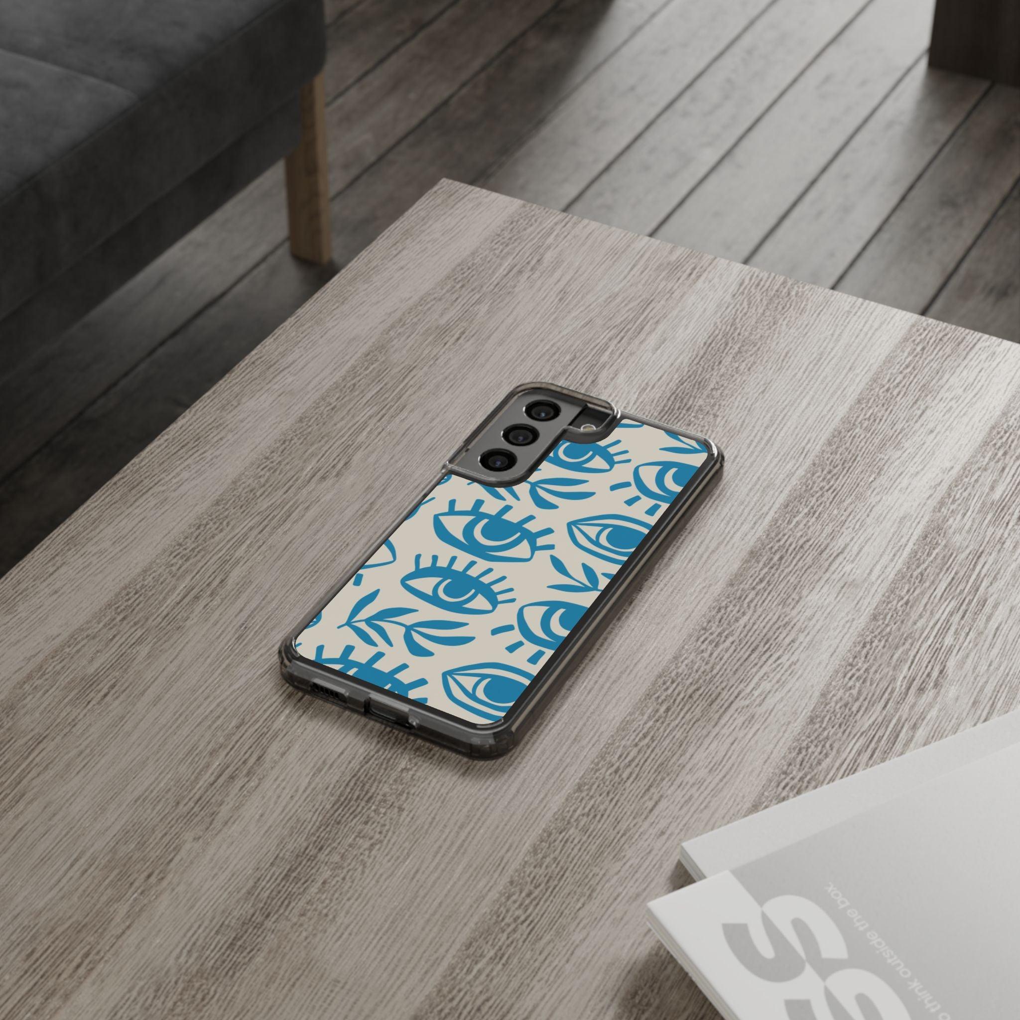 Eyes And Leaves  Pattern Clear Cases