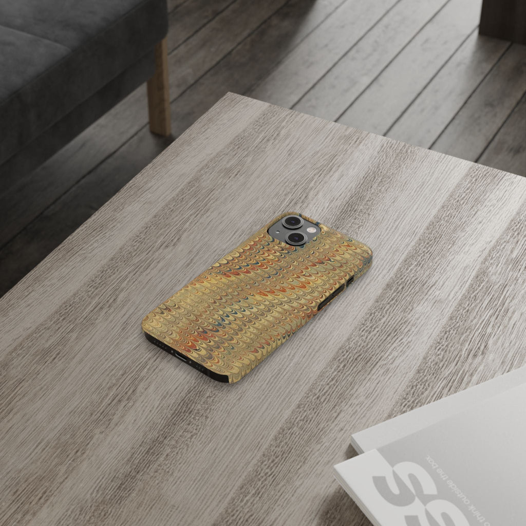 Phone Cases - Golden Fall Neutrals Italian Marbled Design, Gift for Art Lovers, Customizable and Stylish