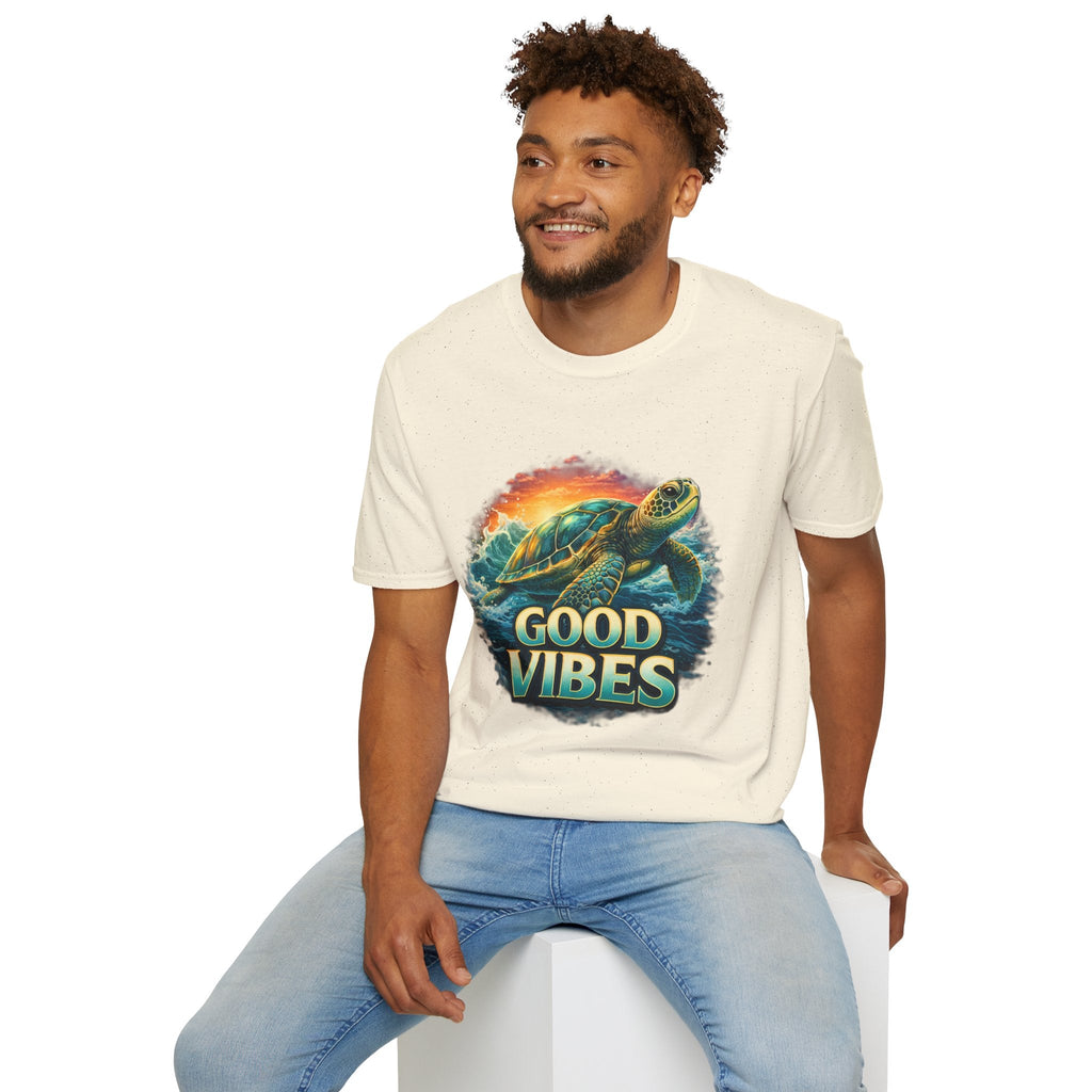 Sea Turtle 'Good Vibes' T-Shirt — Coastal Summer Surf Tee