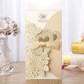 Embossed Vertical Ribbon Wedding Invitation Invitation