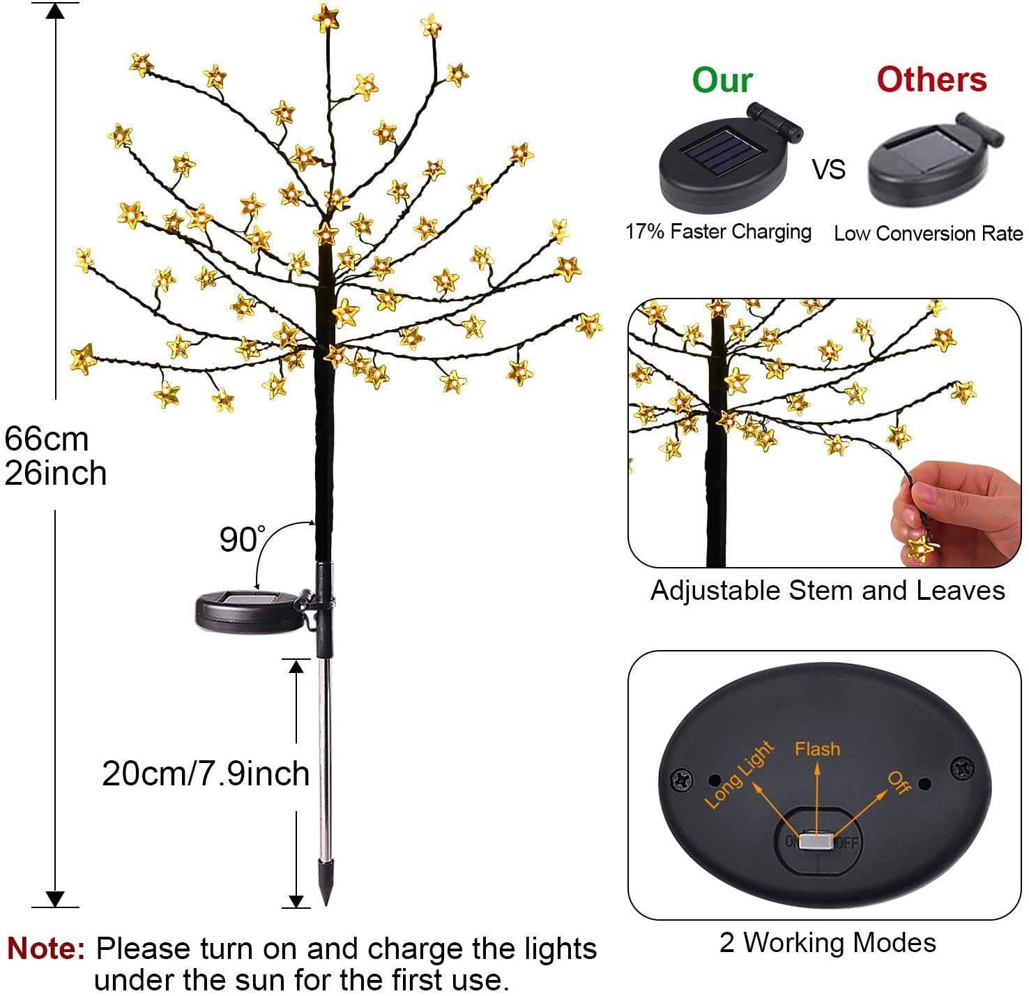 Solar Pentagram Tree Light Garden Decoration