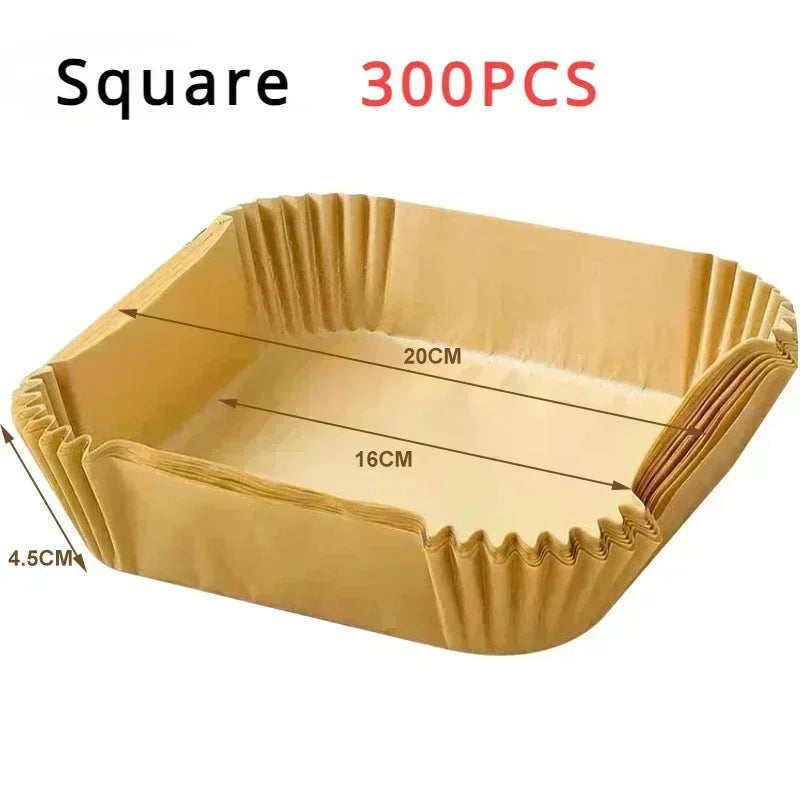 23CM Air Fryer Disposable Baking Paper Liner Non-Stick Mat Steamer Square Round Parchment for Microwave Oven Kitchen Cookers
