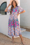 Siena Mixed Floral Short Sleeve Dress