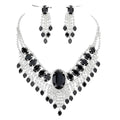 Rhinestone Water Drop Necklace Set
