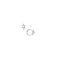 14k White Gold CZ Turtle Huggy Earrings