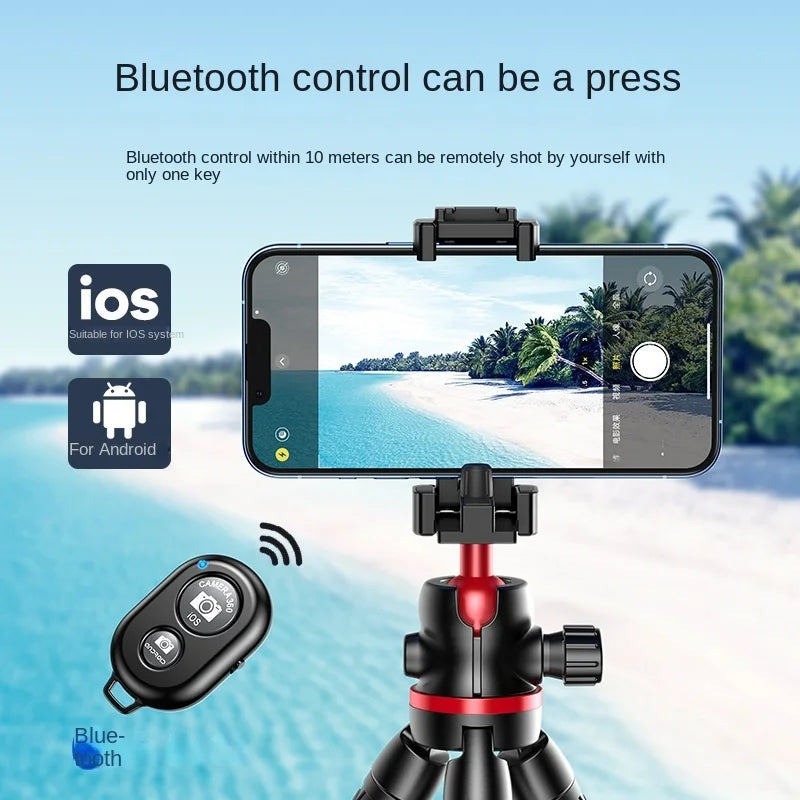 FANGTUOSI 2025 Flexible Octopus Tripod for Phone Camera DSLR 2in1 Design With big light Phone Holder Side Cold Shoe 1/4'' Screw