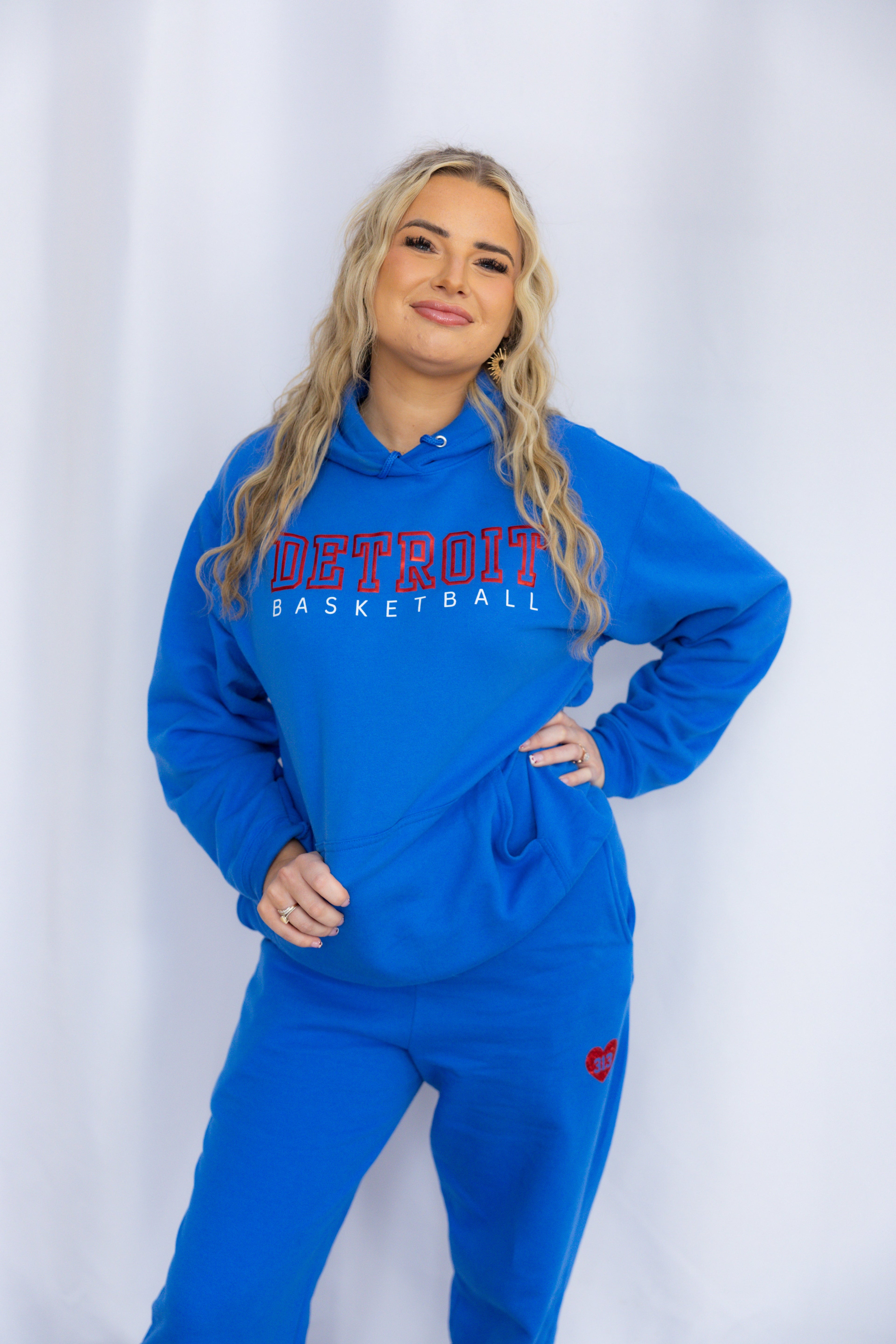 Royal Blue Detroit BOLD Puff + Sparkle Sweatsuit