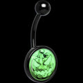 Black Titanium Bad Jack O' Lantern Glow in the Dark Belly Ring