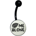 Glow in the Dark Black Leaf Me Alone Belly Ring by Onyx O