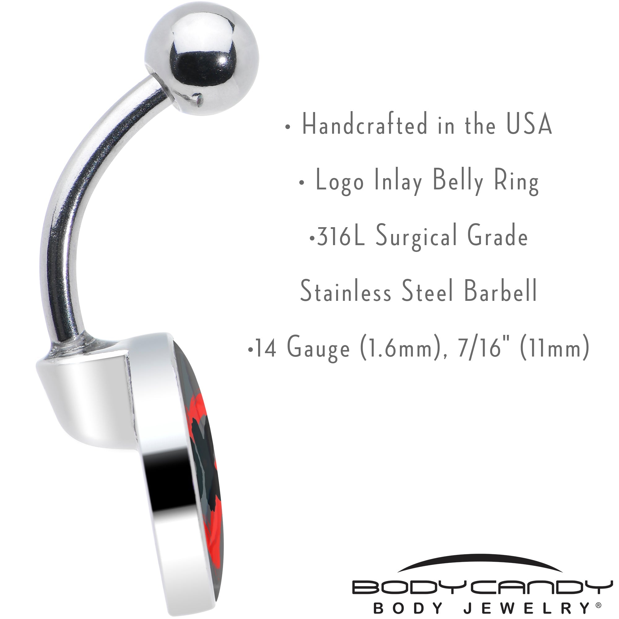 XOXO Heart Belly Ring by Onyx O