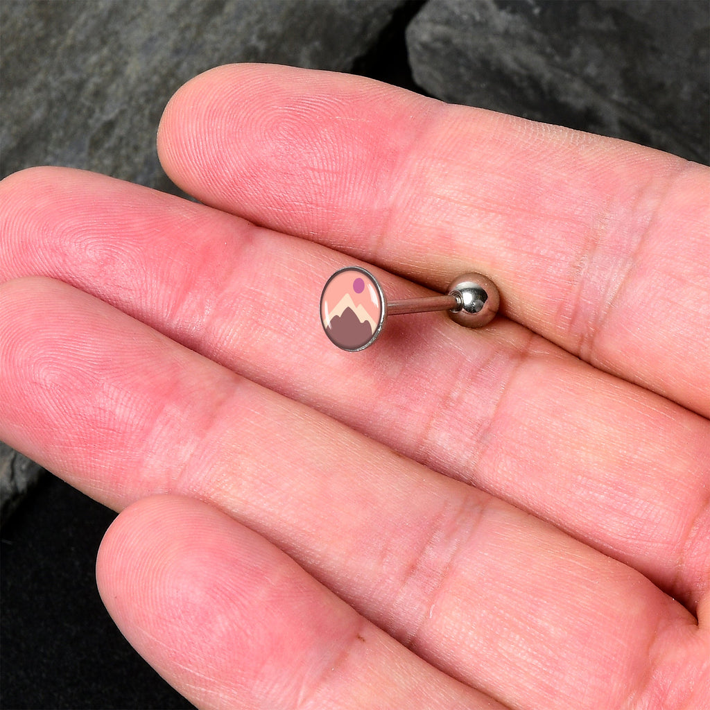 Mountain Sunrise Barbell Tongue Ring by Onyx O