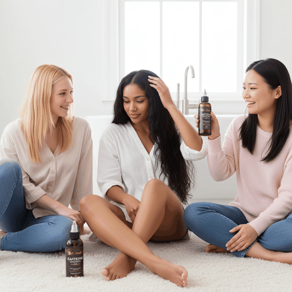 Caffeine Hair Growth Oil 2oz - Hair Growth Oil For Thinning, Balding with Caffeine, Biotin, Castor oil & Essential Oils for All Hair Types