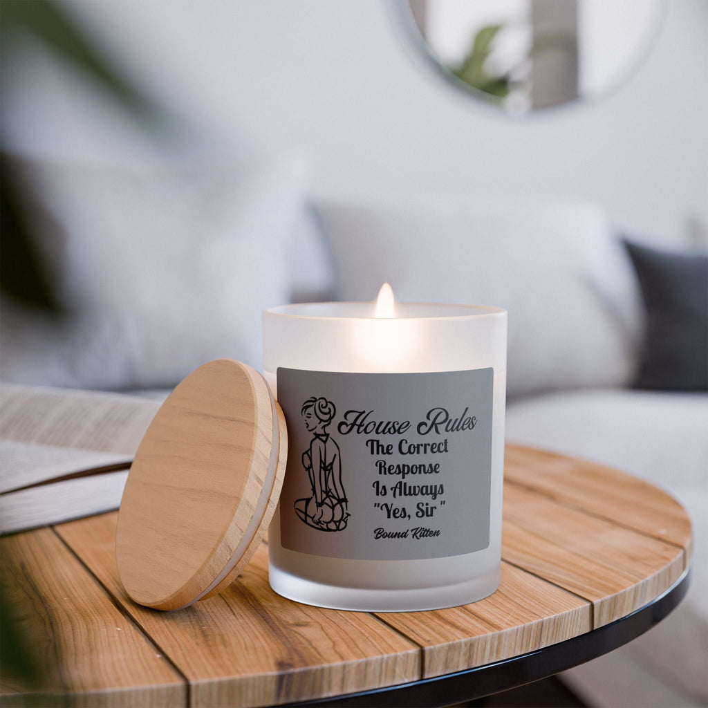 House Rules Yes Sir Frosted Glass Candle, 11oz