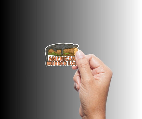 "AMERICAN MURDER LOG" Cute Funny Alligator Sticker