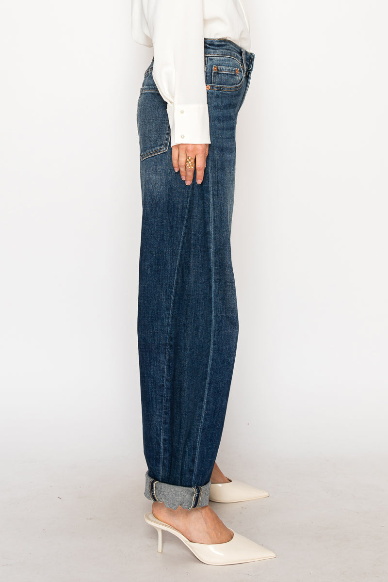 MARGAUX RELAXED TAPERED DARK WASH BARREL JEANS