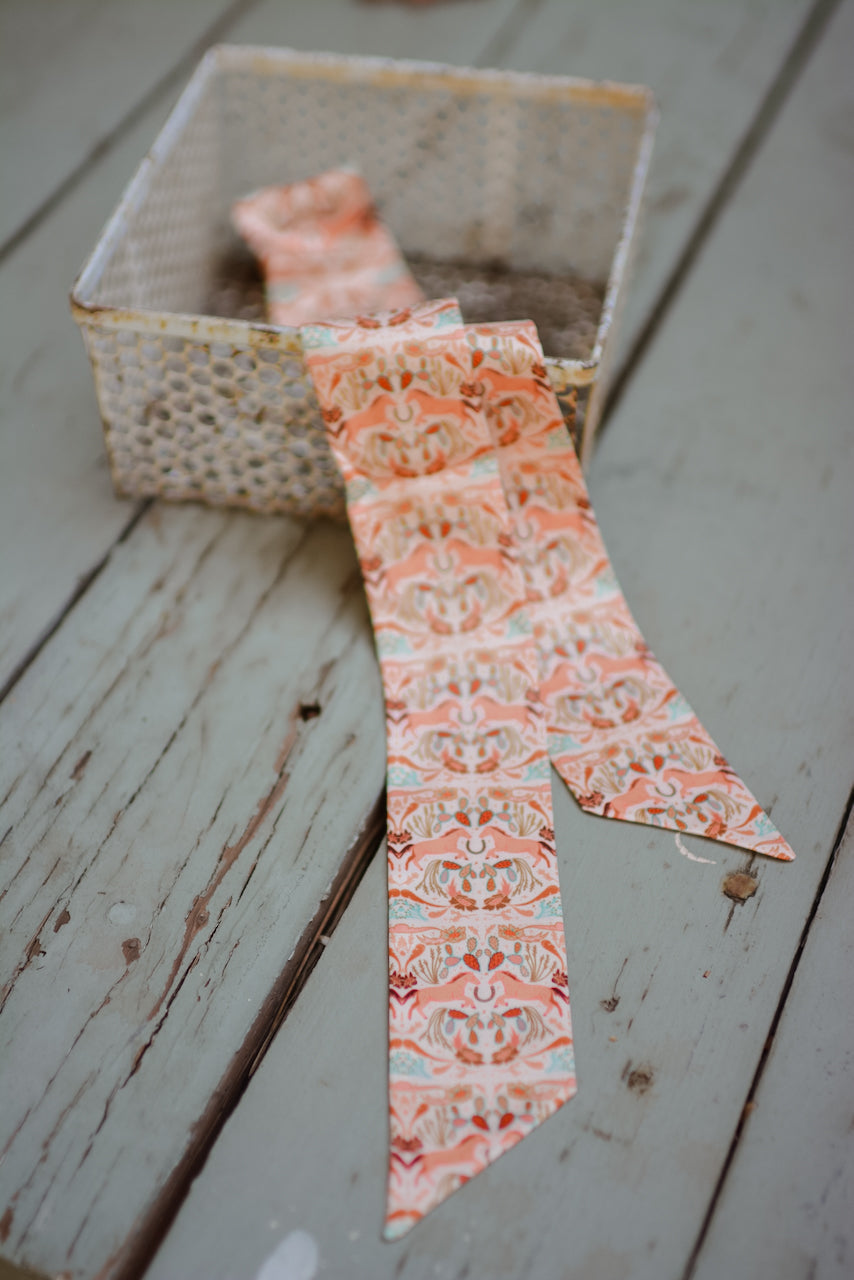 Prairie Days in Peach Western Twilly Scarf