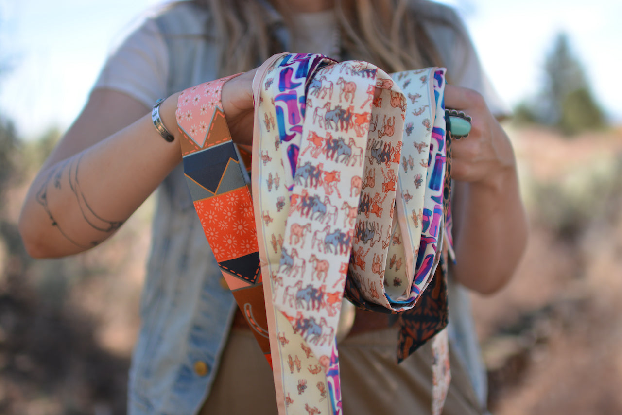 Western Harvest in Deep Juniper Twilly Scarf