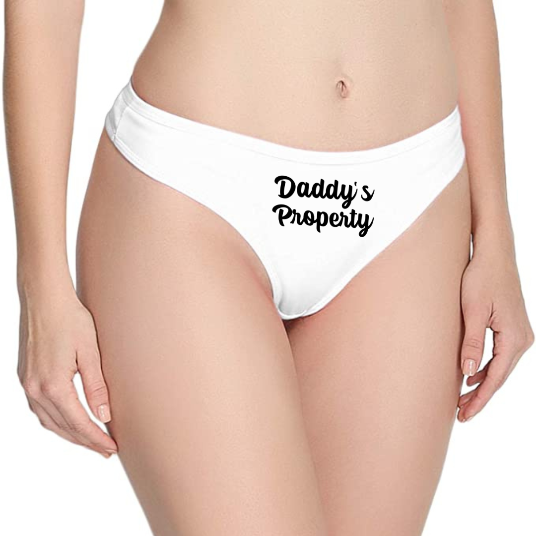 Daddy's Property Cotton Thong Panties