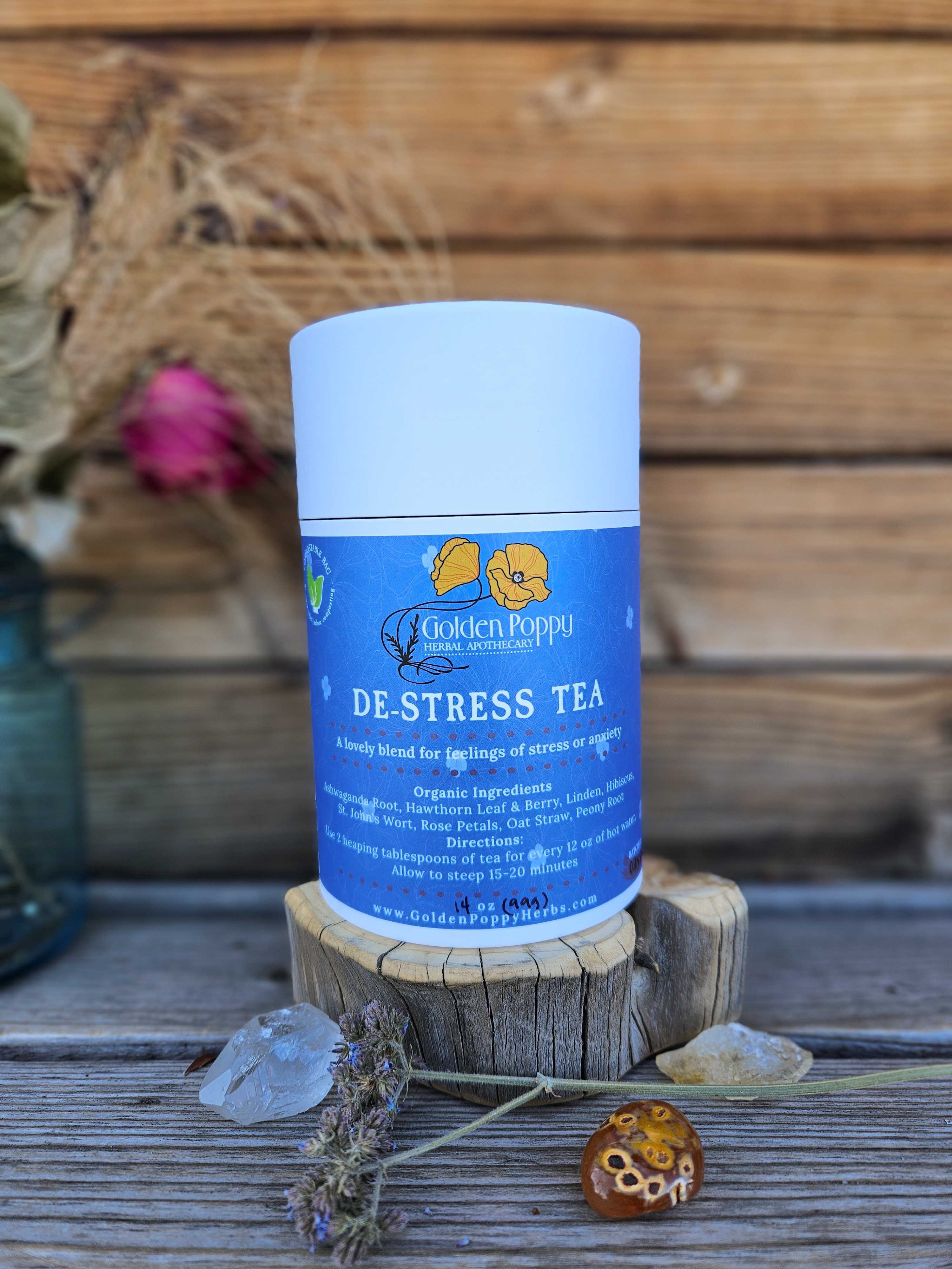 De-Stress Tea, 14oz Tube (104g)