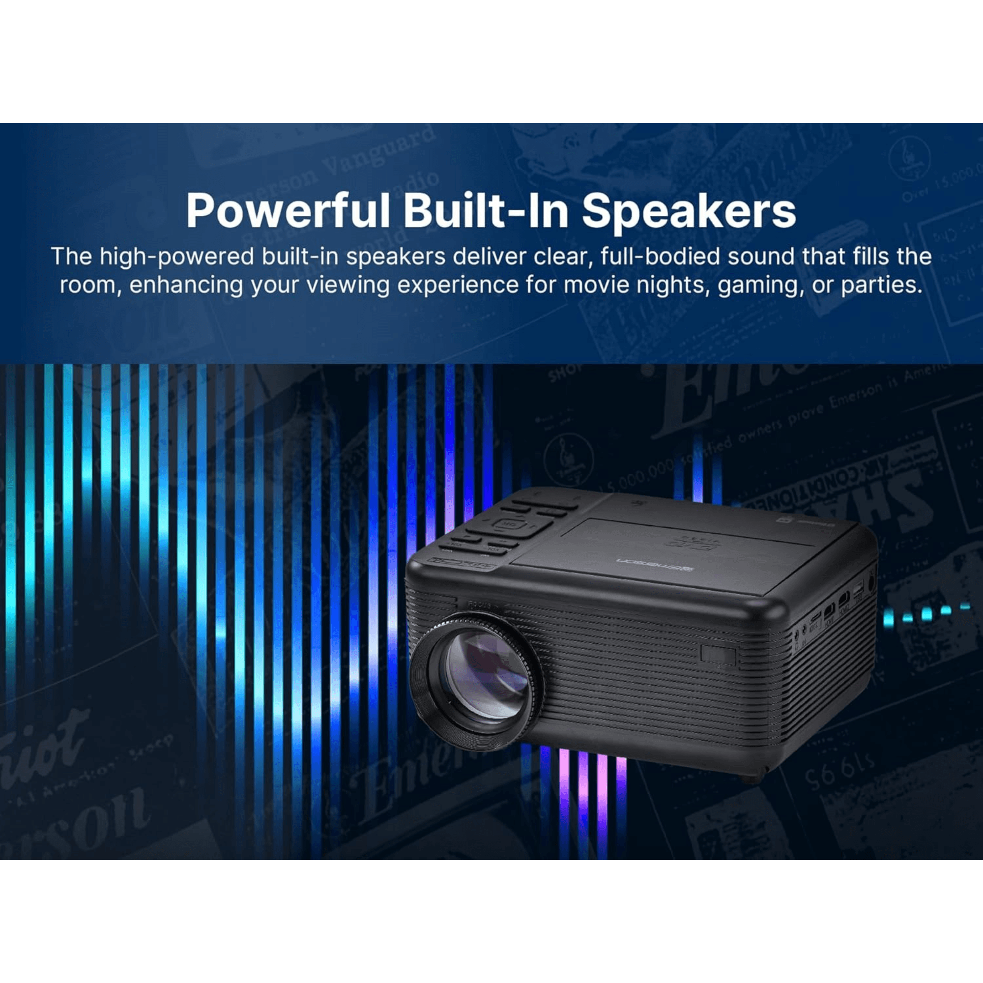 Emerson 120" Home Theater LCD Projector with Built-In TV Tuner and DVD Player