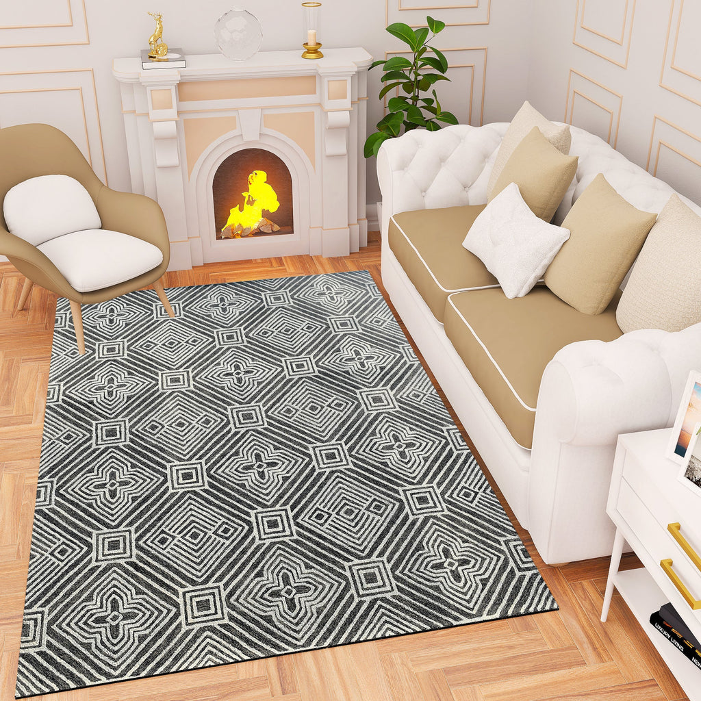 Premium Hand-Tufted Rug Made of 100% Wool  - Echos - 4x6 Feet