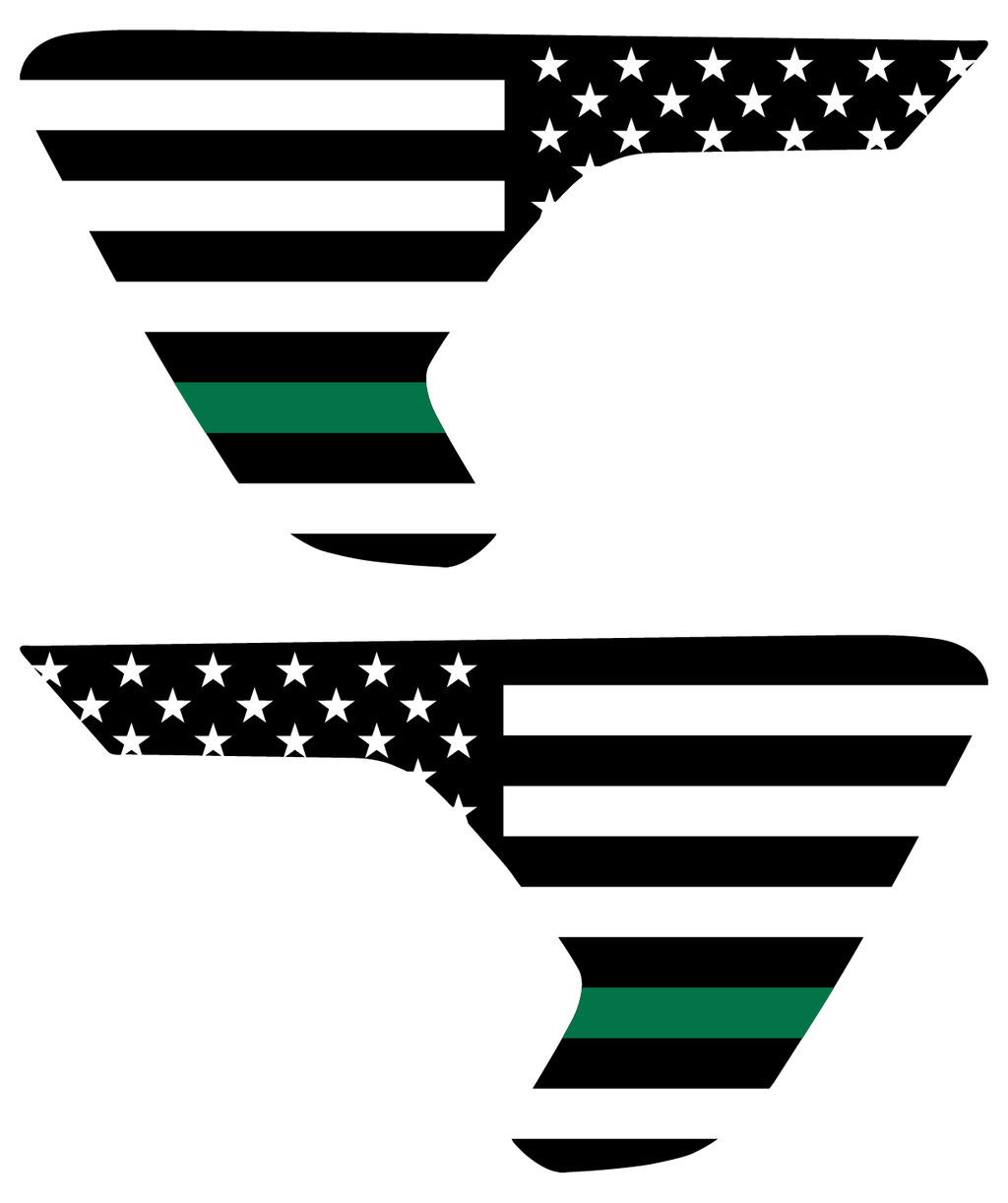 Thin Green Line Flag Vent Decals