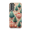 Samsung Green Christmas Tree with Pink Effect Tough Phone Case – Durable Protection, Festive Holiday Design