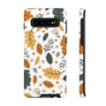 Samsung Tough Phone Case – Vintage Leaf and Flower Design, Durable Protection, Classic Aesthetic