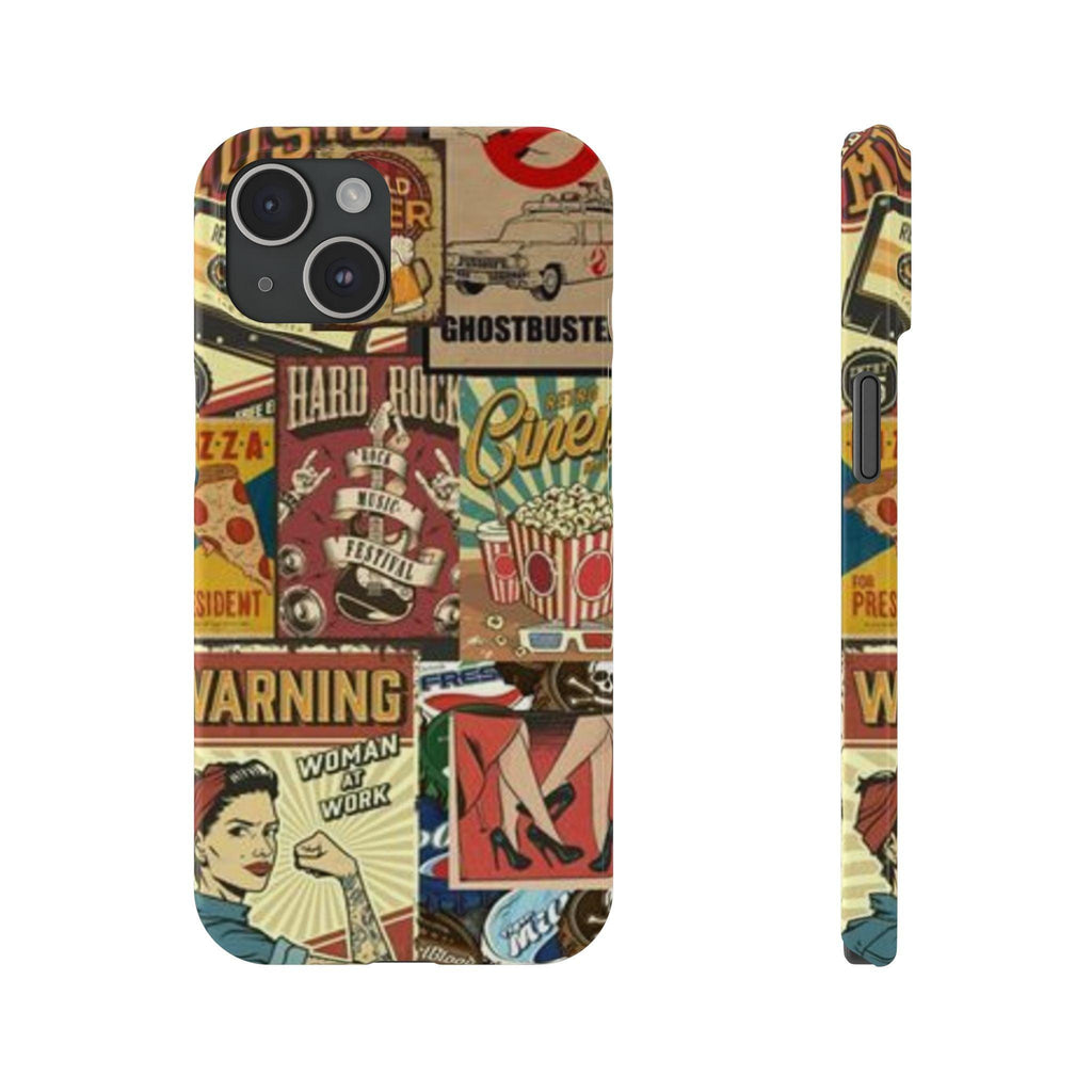 Old World Banners: A Phone Cover with Antique Signage and Historic Flair