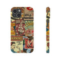 Old World Banners: A Phone Cover with Antique Signage and Historic Flair
