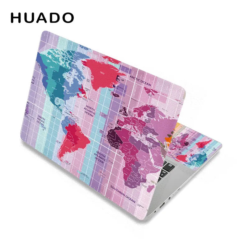 World Map Laptop Sticker 17" Vinyl Notebook Skin 15.6" 15" Decal 12"14" Computer Sticker Cover for Macbook/Asus/HP/Lenovo