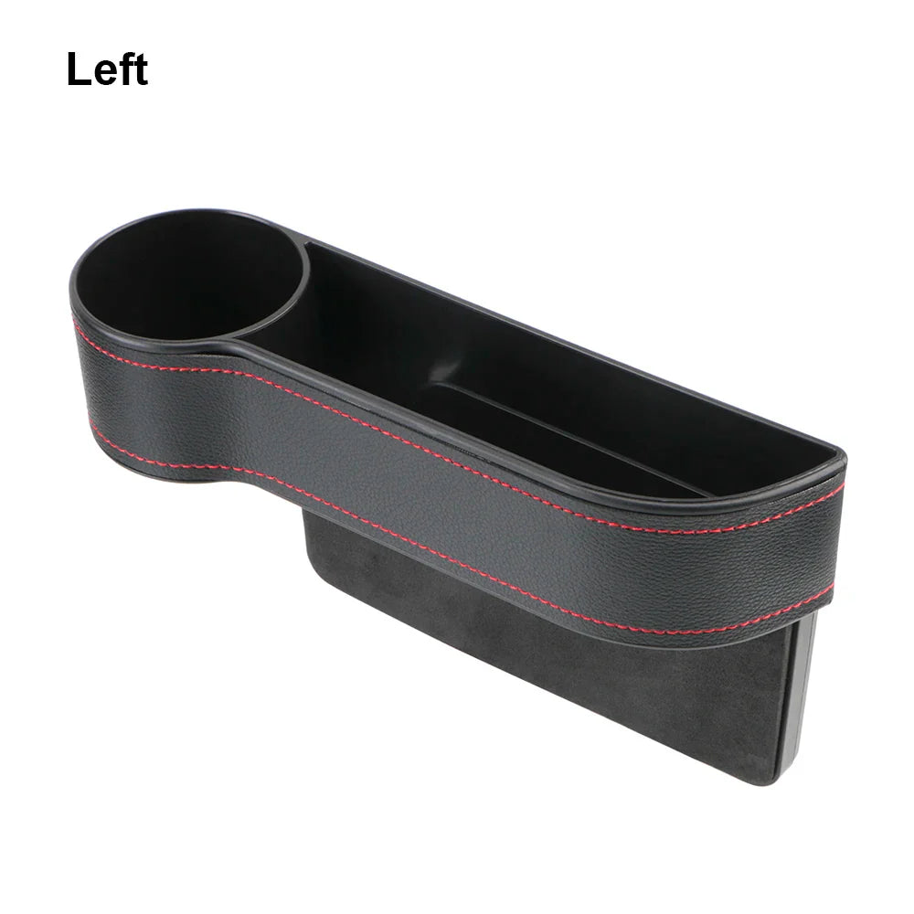 PU Leather Car Seat Gap Storage Box Universal Seat Gap Slit Box With Charging Hole Phone Bottle Keys Holder Box Auto Organizer