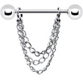 16G Set of Handcrafted Draping Chain Dangle Nipple Rings