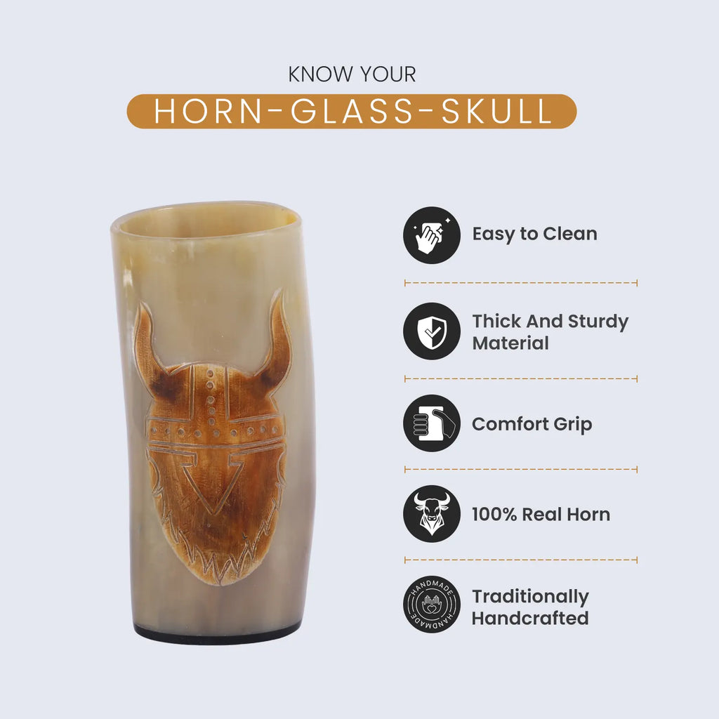 handmade skull craft drinking glasses and all purpose tumblers 8.-10oz mead pack of 1