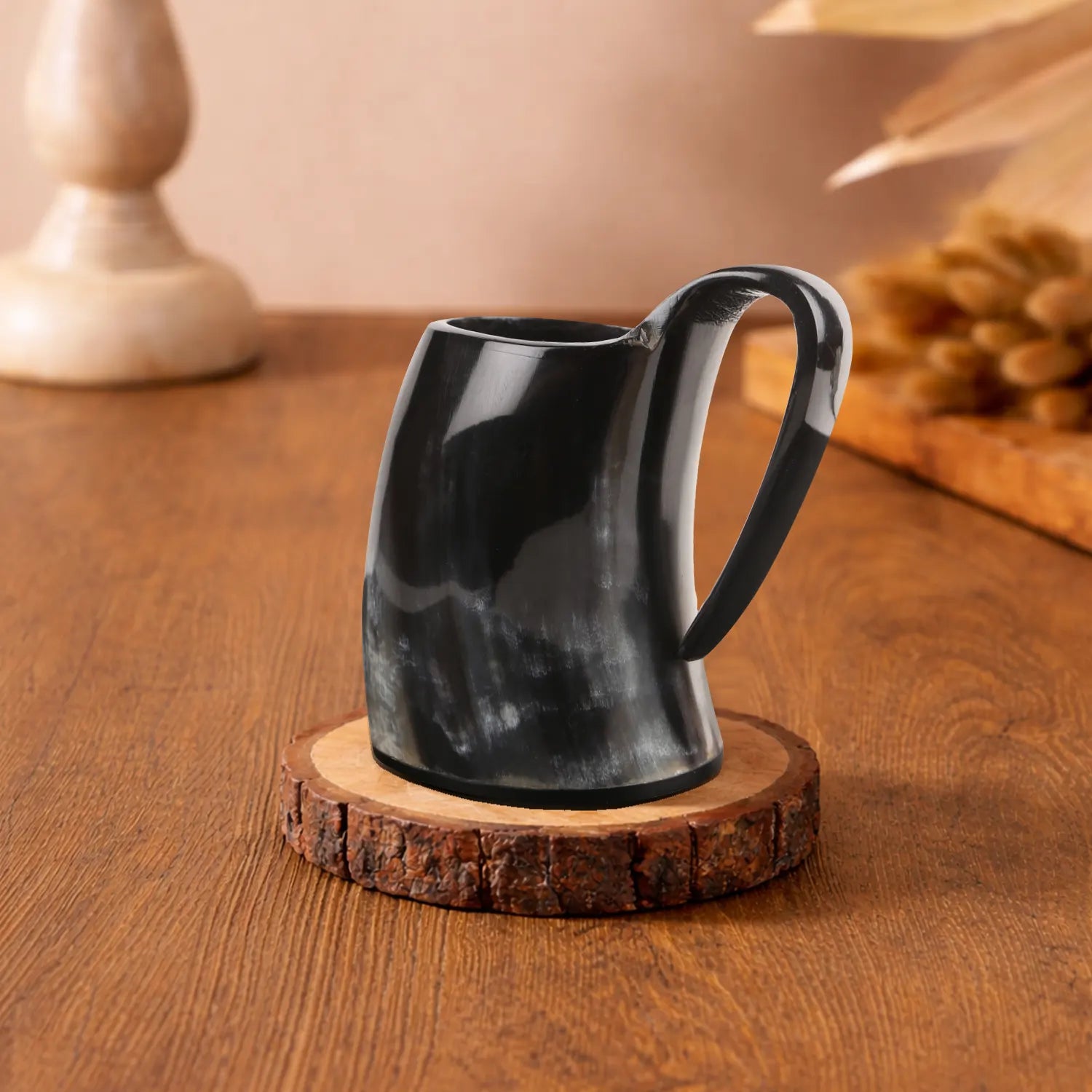 Real Buffalo Horn Whiskey Mug – Rustic Horn Cocktail Cup, 5 Oz (3 Inch)