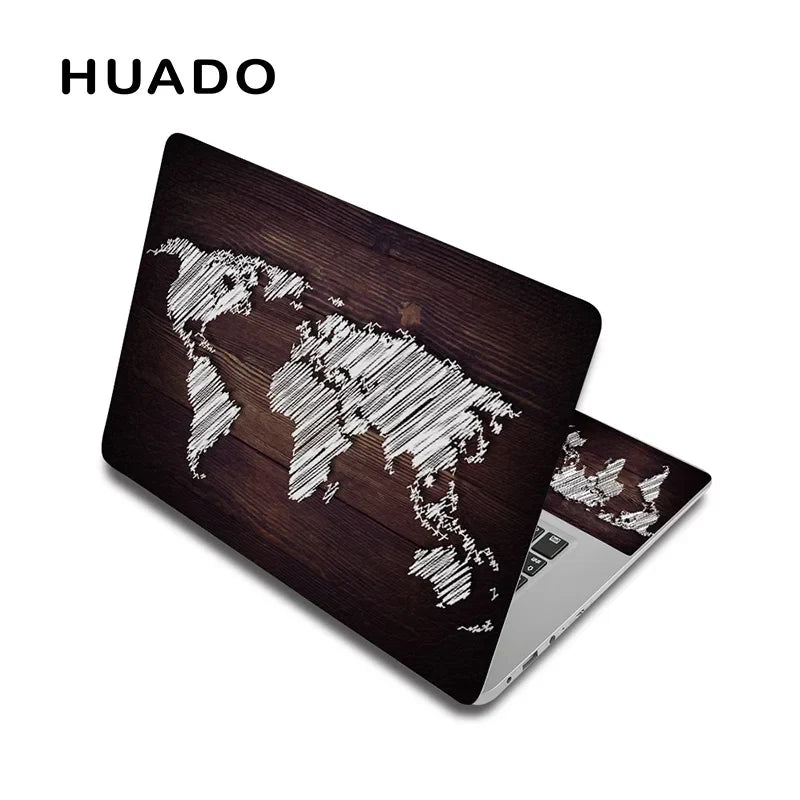 World Map Laptop Sticker 17" Vinyl Notebook Skin 15.6" 15" Decal 12"14" Computer Sticker Cover for Macbook/Asus/HP/Lenovo