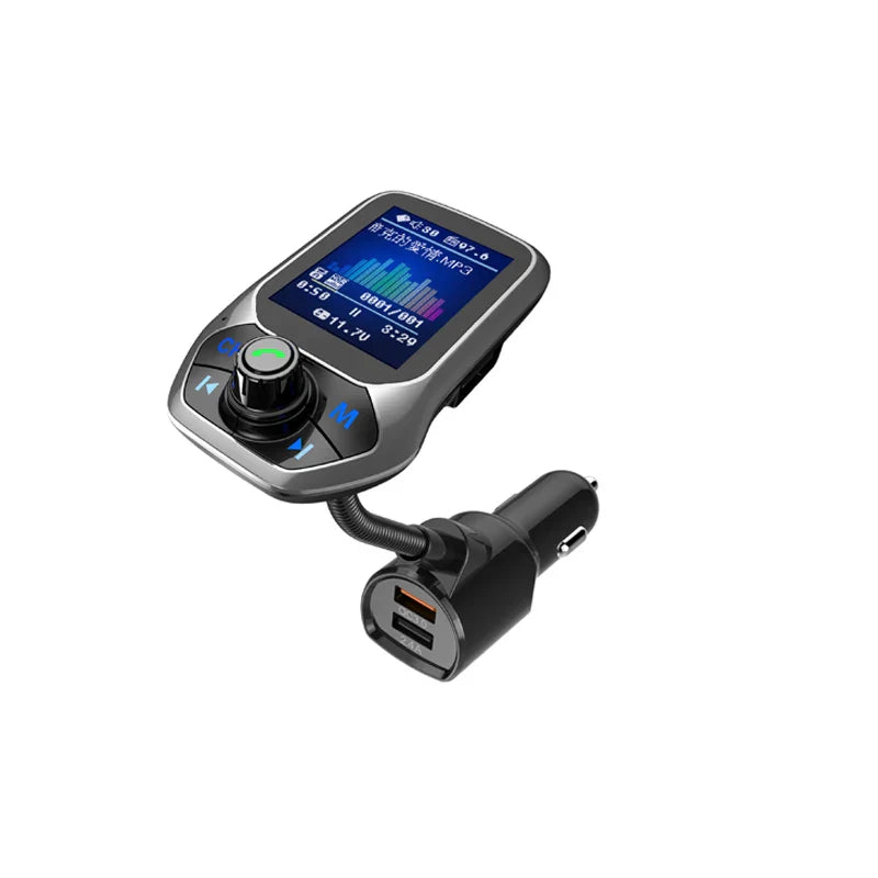 1.8 inch Color Display Bluetooth-compatible Handsfree Car Kit 3 USB Port QC3.0 Car Charger FM Transmitter Car MP3 Music Player