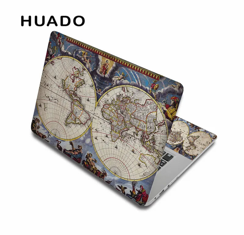 World Map Laptop Sticker 17" Vinyl Notebook Skin 15.6" 15" Decal 12"14" Computer Sticker Cover for Macbook/Asus/HP/Lenovo