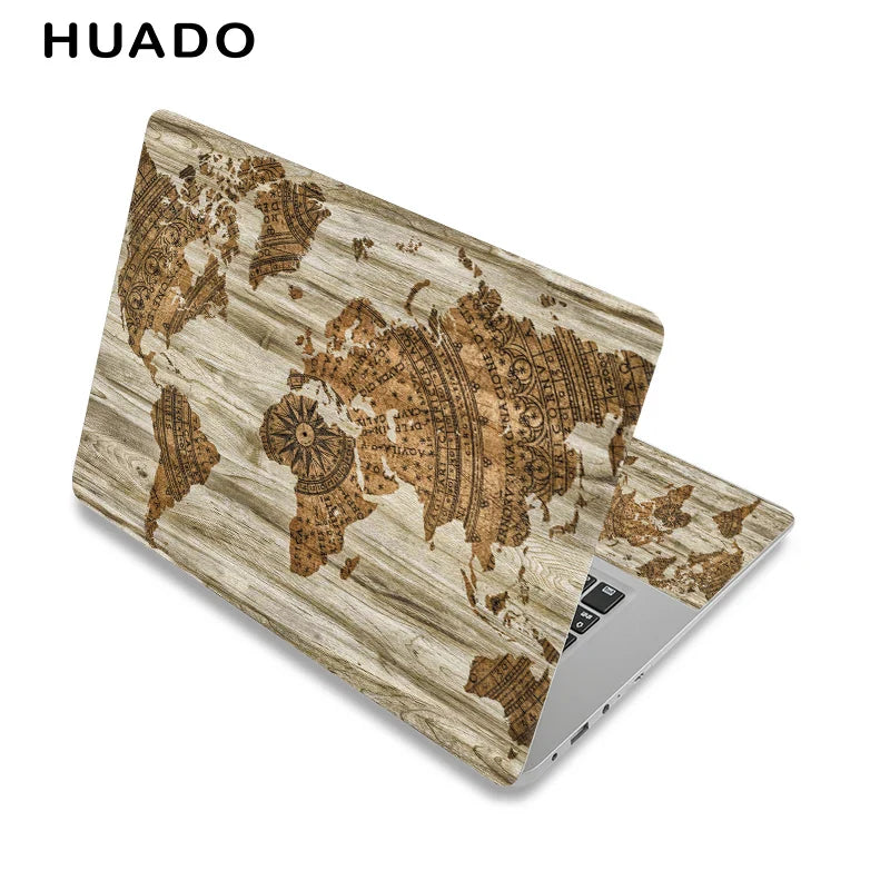 World Map Laptop Sticker 17" Vinyl Notebook Skin 15.6" 15" Decal 12"14" Computer Sticker Cover for Macbook/Asus/HP/Lenovo