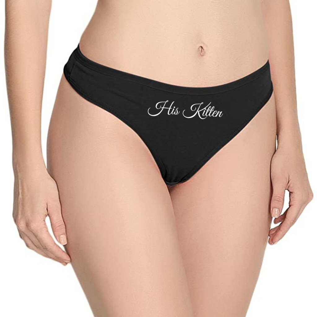 His Kitten Cotton Thong Panties