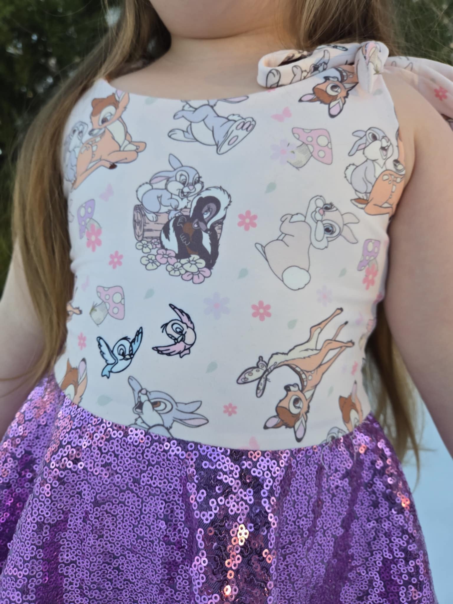 Thumper sequin tie romper