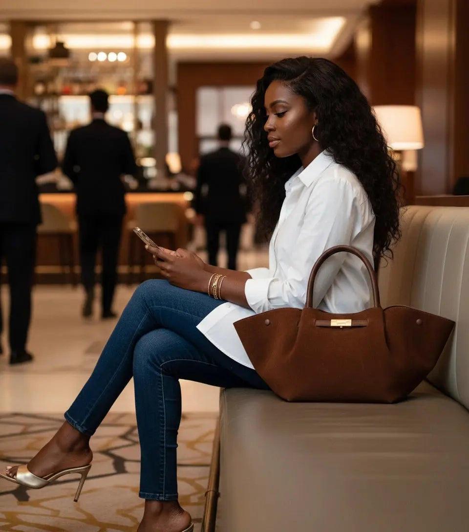 THE MARY SUEDE TOTE BAG (FINAL SALE)