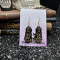 Submissive Women Black & Gold Acrylic Earrings