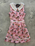 Cats & Teacups Collared Dress - 1X only, 1 left!
