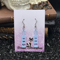 Heart Paddle Earrings, Baby Blue Acrylic