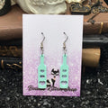 Heart Paddle Sea Holly Teal Acrylic Earrings
